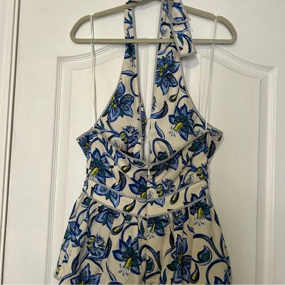 Hunter Bell Berkley Crisscross Halter Tiered Ruffle Midi Dress sz 6